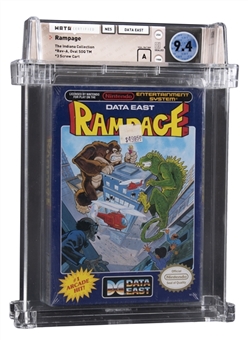 1988 NES Nintendo (USA) "Rampage" Oval SOQ (Late Production) Sealed Video Game - WATA 9.4/A 